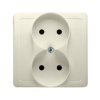 SIMON BASIC Gniazdo bez uziemienia podwójne monoblok z ramką zaciski śrubowe beż BMG2/12 KONTAKT SIMON