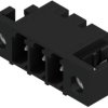 Pin header, 3 pole, pitch 3.81 mm, angled, black, 1862580000
