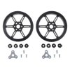 Pololu Multi-Hub Wheel w/Inserts for 3mm/4mm Shafts - 80x10mm Black (2-Pack)