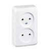 PRIMA Gniazdo podwójne bez uziemienia naścienne biały WDE001040 SCHNEIDER ELECTRIC