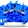 3-wire feed-through terminal, spring-clamp connection, 0.25-4.0 mm², 1 pole, 24 A, 8 kV, blue, 2002-6304