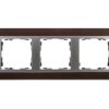 Simon 82 Ramka Potrójna Pozioma Drewniana Wenge/ Ramka Pośrednia Aluminium...