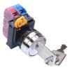 YW4K-3AE11N3 22mm Metal Bezel 3 Position Maintained Key Switch 1NO-1NC IP65 IDEC