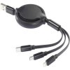 Renkforce RF-5800360 USB Charging Cable Chrome Black Flexible 1m