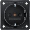 Integro Flow Gniazdo schuko z podwyższoną ochroną styków mechanizm czarny mat 9419505 HAGER