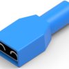 Insulated flat plug sleeve, 6.35 x 0.81 mm, 3.0 mm², AWG 12, brass, tin-plated, blue, 735160
