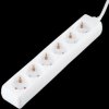 6-socket outlet, white, 3 m cable