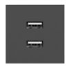 Orno Gniazdo Modułowe Czarne 2X Usb Ładowarka 45X45mm 2,1A 5V Dc...