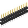 Pin header, 15 pole, pitch 2.54 mm, straight, black, SL507115S