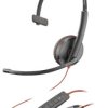 HP Poly Blackwire C3215 Słuchawki wokółuszne przewód Mono czarny zestaw słuchawkowy, regulacja głośności, wyciszenie mik