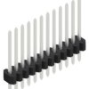 Pin header, 12 pole, pitch 1.27 mm, straight, black, 10060473
