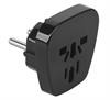 Złącze AC uniwersalne (UK ,USA) gniazdo - wtyk PL czarne