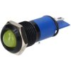 R-TECH 656992 Panel Indicator 12mm Domed 12V Yel Black Plated Brass