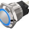 Podświetlany łącznik przyciskowy Zatrzaskowy SPDT średnica wycięcia 19mm, montaż panelowy EAO