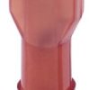 Insulated flat plug sleeve, 4.8 x 0.5 mm, 0.5 to 1.5 mm², AWG 20 to 16, brass, red, 3240536