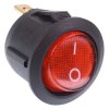 Red illuminated On-Off Round Rocker Switch 230V SPST