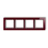 DECO Ramka 4 poczwórna uniwersalna - efekt szkła (ramka: bordowa: spód: grafitowy) bordowy 14-11-DRS-4 KARLIK