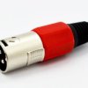 Wtyk mikrofonowy na przewód XLR 3 pin czerwony