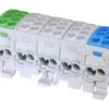 Blok rozdzielczy odgałęźny Al/Cu (max.35mm2) na szynę TH35 kolorowy 5x(3xszary,1xniebieski, 1xzielony) SCB 35-5X SIMBLOCK SIMET
