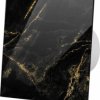 Panel szklany czarno-złoty marmur