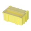 Skrzynka z przegródkami l. przedziałów: 1 szerokość: 42.4mm wysokość: 21mm głębokość: 29.4mm Przezroczysty, żółty