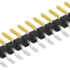Pin header, 12 pole, pitch 2.54 mm, straight, black, 10080483