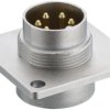 Panel plug, 3 pole, solder cup, screw locking, straight, 0318 03