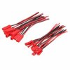Excellway® 10 par wtyków męskich i żeńskich JST 2 pinowe,kabel zasilający 110 mm,czerwony