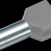 187704 Twin-Aderendhülse isoliert 2x0,75 mm²/10 mm, grau, 100er Pack
