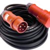 Rubber CEE extension cable, 10 m, 5-Pin CEE plug, 5-Pin CEE plug with locking cover