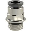 Push-in fitting, L 33.8 mm, 16 bar, brass, nickel-plated, for hose, 108567