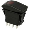 Przełącznik; klawiszowy (kołyskowy); A-675/R; (ON)-OFF-(ON); 2 tory; czarny; podświetlenie LED 12-24V; czerwony; monostabilny; k