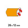 30007341 Price labels, 26x12 mm, permanent, orange, 6000 pieces
