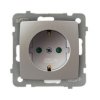KARO Gniazdo pojedyncze z uziemieniem schuko z przesłonami IP-20 zaciski gwintowe srebrny perłowy GP-1SSP/m/43 OSPEL