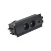 Mediaport Indesk 2x250V USB A-C czarny Simon 480