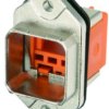 Fiber optic socket, LC, GOF/POF/PCF, multimode, ceramic, silver, 100007582