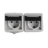 TEKNO IP54 szaro/czar.gniazdo 2x2p/Sz.pozi Kanlux