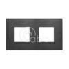 Ramka ozdobna Eikon Evo, 2+2M, Total Black, 21643.18