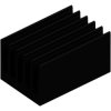 Extruded heatsink, (L x W x H) 75 x 50 x 40 mm, 3.6 to 1.25 K/W, black anodized, SK 434 75 SA