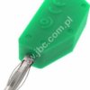 215-GN Wtyczka izolowana 2mm lamelkowa z dodatkowym gniazdem 2mm, zielona, ELECTRO-PJP, 215GN
