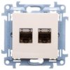 Simon 10 Gniazdo Komputerowe Podwójne 2Xrj45 Kat.6 Ekranowane Kremowe C62e.01/41