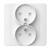 Gniazdo podtynkowe z uziemieniem podwójne, Silva, białe / 46137
