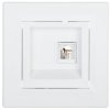 Gniazdo telefoniczne Asfora pojedyncze RJ11 białe z ramką EPH4100121