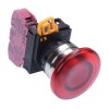 YW4L-A4E01Q0R Red 22mm Metal Bezel Mushroom Maintained Push Button Switch NC IP65 IDEC