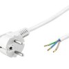 Kabel; zasilający; 93311; przewody; wtyk sieciowy CEE 7/7 kątowy; 2m; biały; 3 żyły; 0,75mm2; Goobay; PVC; okrągły; linka; Cu; R