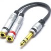 ADAPTER WTYK DUŻY JACK 6.3 STEREO 2X GNIAZDO 6,3 JACK 6,3 MONO VITALCO