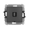 Icon Mechanizm Gniazda Pojedynczego Usb A-A 2.0, Bez Pola Opisowego Grafitowy...