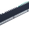 Patch panel, 24 x RJ45, horizontal, 1 row, (W x H x D) 482.6 x 22 x 100 mm, black, BS08-67052