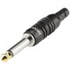 Hicon HI-J63MA06 Audio Jack Plug Right Angle 6.35mm 2 Pins Black Goldtip