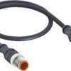 Sensor actuator cable, M12-cable plug, straight to M12-cable socket, straight, 5 pole, 0.6 m, PUR, black, 4 A, 1210 1200 05 302